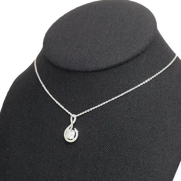 925 Sterling Silver Womens 2ct Diamond Pendant Necklace Ladies New 16 18 Jewelry - Picture 5 of 7